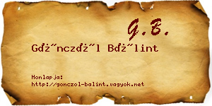 Gönczöl Bálint névjegykártya